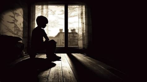 Premium Ai Image The Depression Kid In The Dark Room