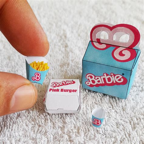 Barbie Hamburger Menu Template Miniature Food Barbie Menu Etsy