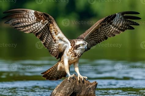 Ai Generative Osprey Fish Eagle Fish Hawk Pandion Haliaetus Flying In