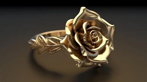 Premium AI Image | A gold ring with a rose design on it