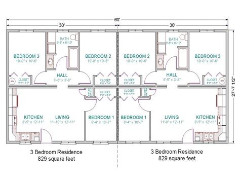 3 Bedroom Duplex Floor Plans Simple 3 Bedroom House Plans Duplex House