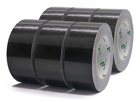 Bomei Pack Rolls Duct Tape Black Reinforced Mm X M Heavy Duty