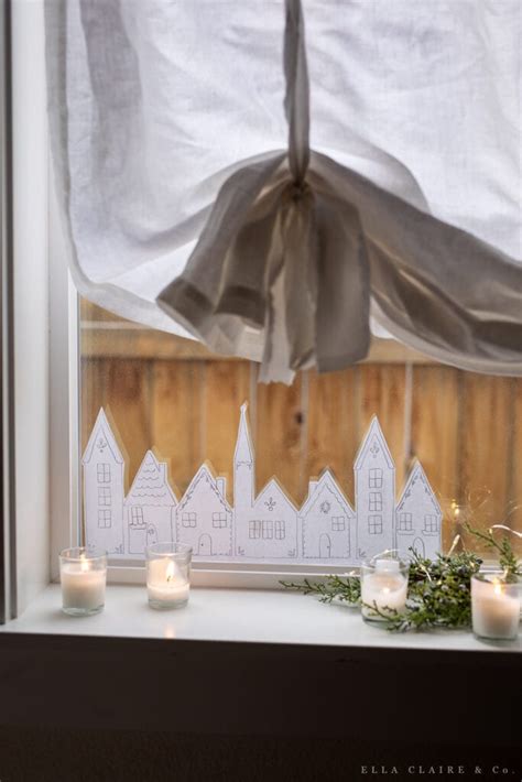 Free Printable Window Christmas Village Ella Claire Co