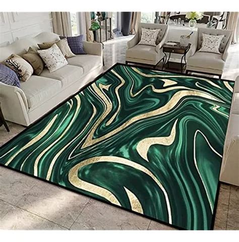 Fuiencfke Emerald Green Black Gold Marble 1 Decor Art Rugs S Mercadolibre