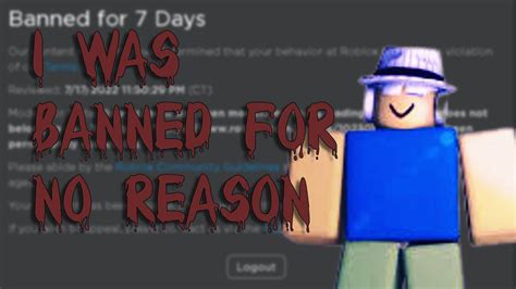 I GOT BANNED FOR 7 DAYS ROBLOX YouTube