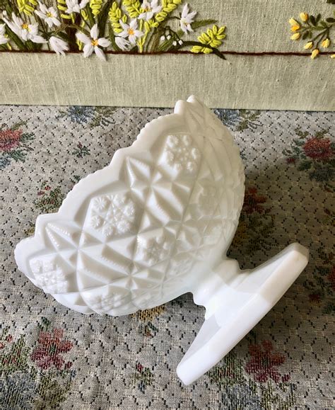 Milk Glass Bowl Milk Glass Candy Dish Vintage Candy Dish Etsy