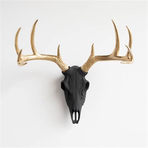 Deer Skull Wall Mount Southwestern Wall Sculptures By Near And Deer Houzz