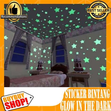 Promo Stiker Glow In The Dark Menyala Dalam Gelap Star Wall Sticker