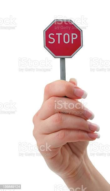 Hand Holding Stop Sign Stock Photo Download Image Now Attitude