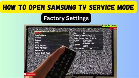 How To Open Samsung Tv Service Menu Factory Settings Youtube