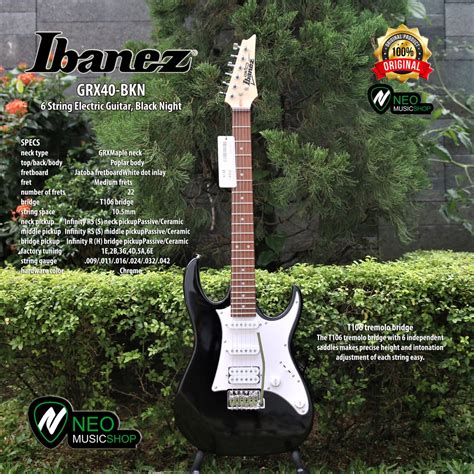 Jual Ibanez Grx Bkn Black Night String Electric Guitar Original