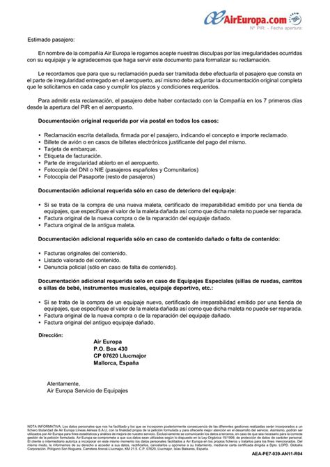 Formulario De Reclamaci N