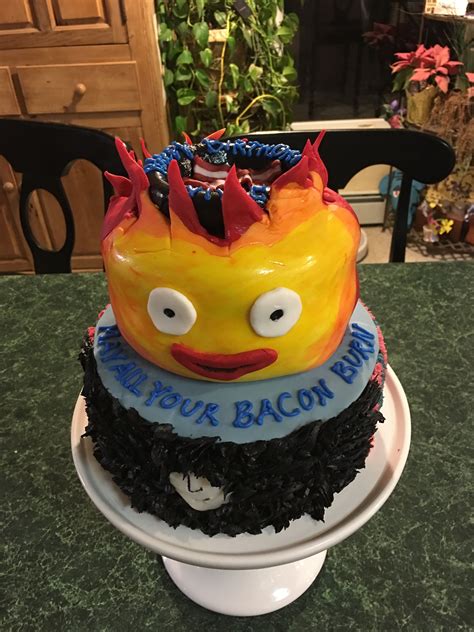 Calcifer Birthday Cake Howl S Moving Castle Cake Baking Cupcakes