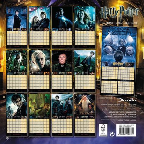 Free Printable Wizard Magic Harry Potter Themed Calendar Carrie