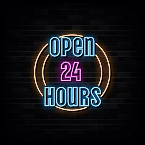 Premium Vector Open Hours Neon Signs Vector Design Template Neon Style