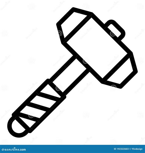 Blacksmith Big Hammer Icon, Outline Style Stock Vector - Illustration of metal, blacksmith ...