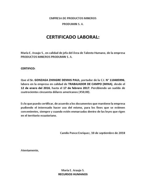 Modelo Solicitud Certificado Laboral Image To U