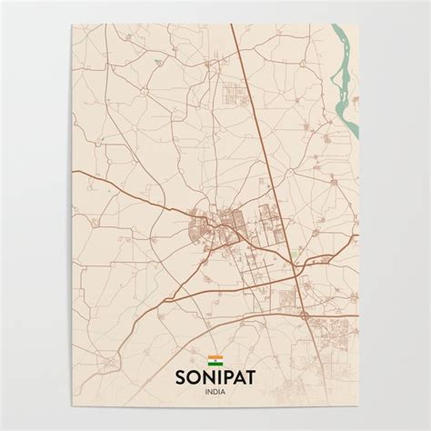 Sonipat, India - Vintage City Map Poster by IMR Designs | Society6