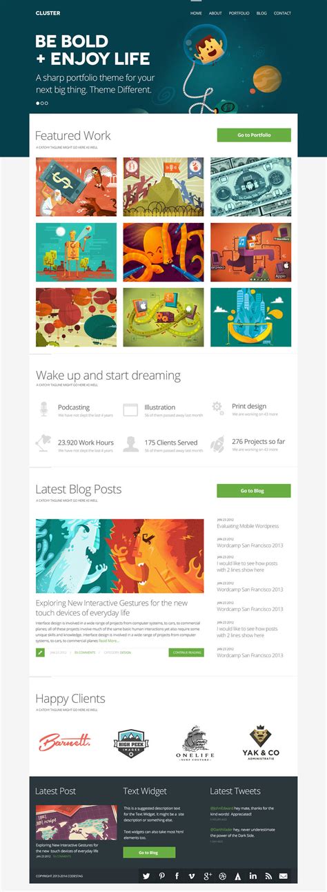 Cluster A Bold Portfolio Psd Theme By Darkstalkerr On Deviantart