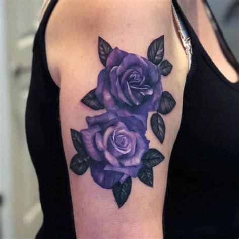 Top 81 Best Purple Rose Tattoo Ideas [2021 Inspiration Guide]