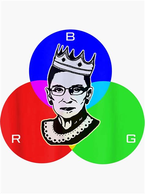 Notorious Rbg Rgb Red Blue Green Ruth Bader Ginsburg Sticker For Sale