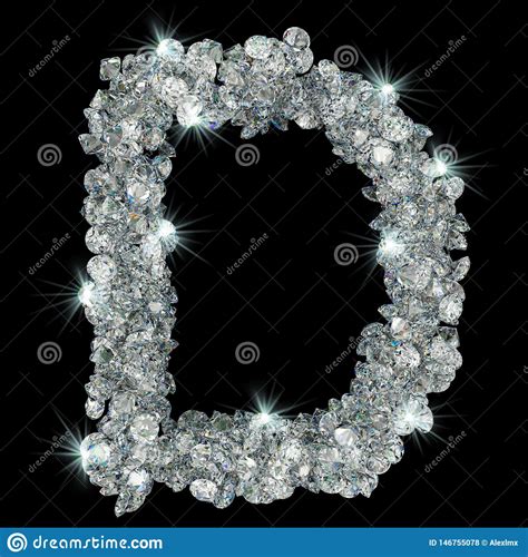 Letra D De Diamantes Representaci n 3d Stock de ilustración