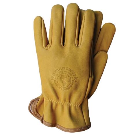 Womanswork Large Yellow Ladies Leather Garden Gloves In The Garden