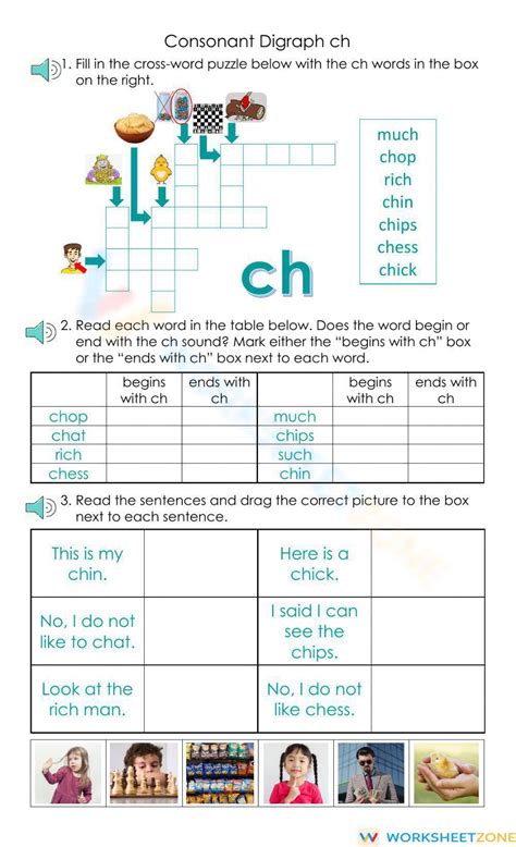 Consonant Digraph Ch Worksheet