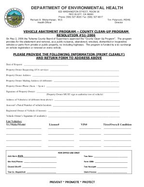 Fillable Online AVA Request Form Tehama County Fax Email Print