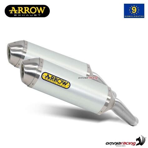 Arrow Pair Of Exhausts Thunder Slip Ons Approved For Kawasaki Z