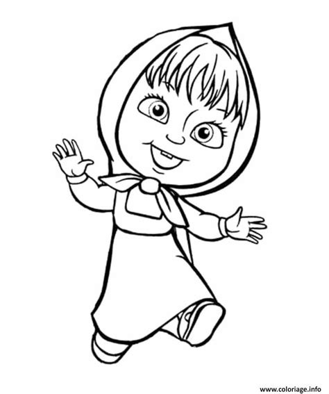 Coloriage masha et michka est joyeuse Dessin à Imprimer | Coloriage ...
