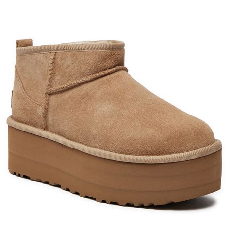 Śniegowce Ugg Classic Ultra Mini Platform 1135092 Beżowy app eobuwie