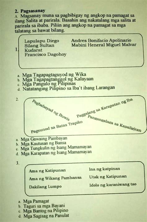 Solved Paki Sagot Pohard Po Kasi Pagsasanay Magsanay Muna Sa