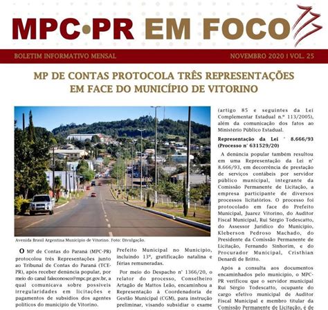 Boletim Informativo Mpc Pr Em Foco Novembro2020 Ministério Público