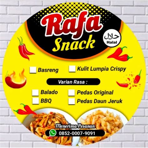 Jual Minimal Order 100 Pcs Stiker Jajanan Stiker Snack Stiker Pouch