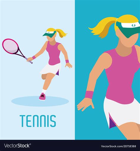 Tennis Player Cartoon Royalty Free Vector Image