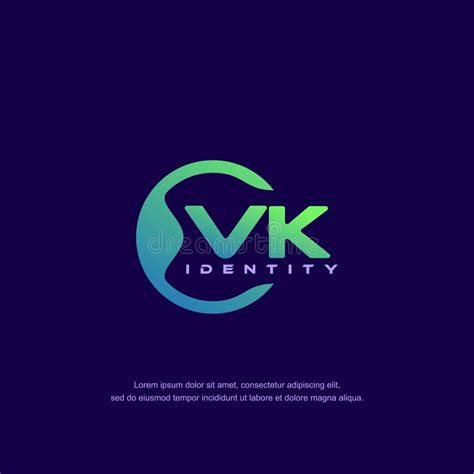 Vetor De Modelo De Logotipo De Linha Circular De Letra Inicial Vk