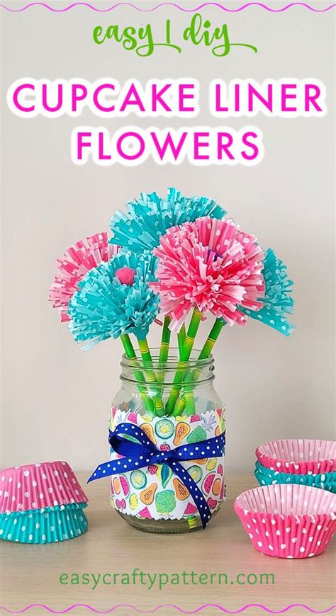 Easy Cupcake Liner Flower Tutorial Easy Crafty Pattern Cupcake