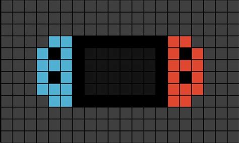 A Small Pixel Art Template Of The Original Neon Blue And Red Nintendo Switch Melt Beads