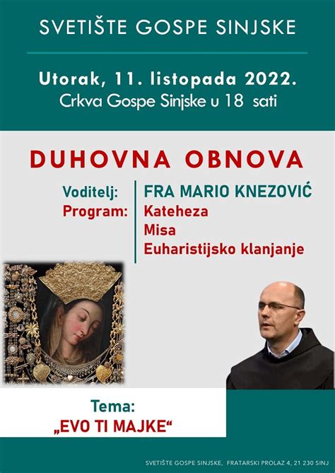 Duhovne obnove u Župi Gospe Sinjske FERATA