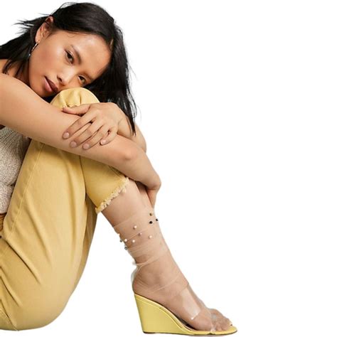 Pastel Pearl Sock Nude High Heel Jungle By Kathryn Eisman Wolf Badger