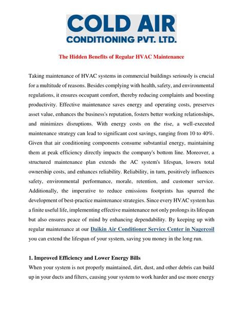 PPT The Hidden Benefits Of Regular HVAC Maintenance PowerPoint