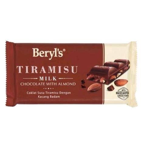 Jual Beryl S Chocolate Bar 160 Gr Coklat Malaysia Dark Almond Tiramisu