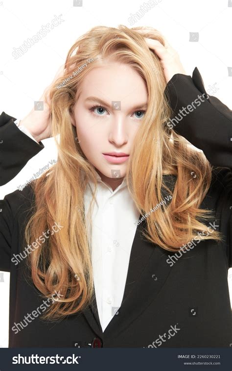 Portrait Beautiful Blonde Girl Fashion Model Stock Photo 2260230221 Shutterstock