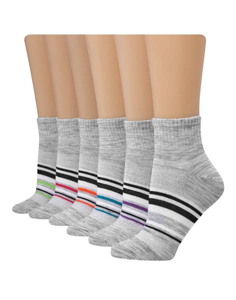 Hanes Womens Lightweight Breathable Ankle Socks 6 Pack With X Temp Cool Comfort Sizes 8 12