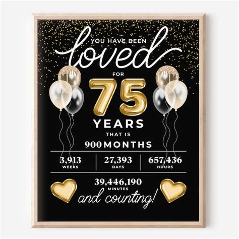 Printable 75th Birthday Card Etsy