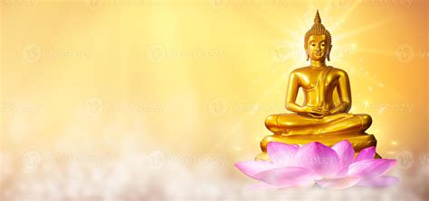 Buddha statue water lotus Buddha standing on lotus flower on orange ...