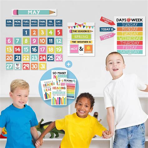 Amazon Colorful Classroom Calendar Set Bulletin Board Sets For