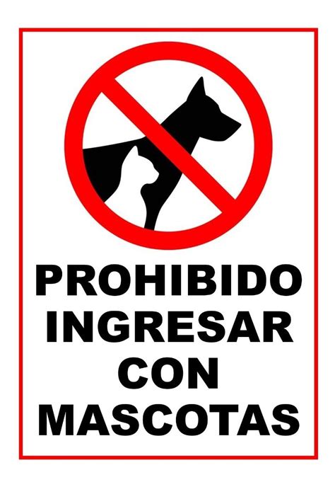 4 Carteles Adhesivos Prohibido Ingresar Con Mascotas ARTESANÍA RM