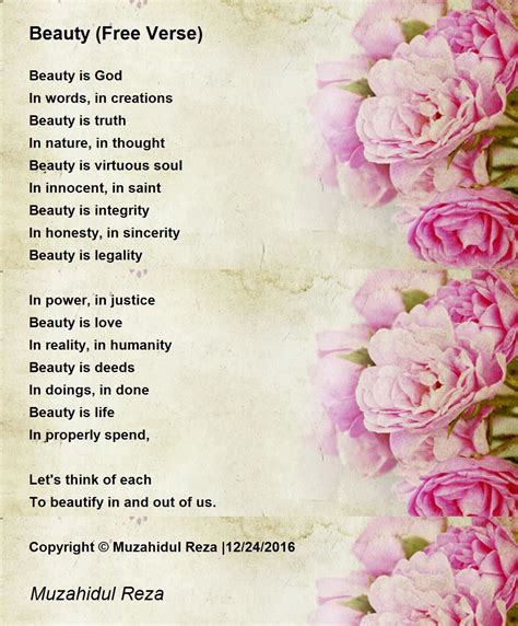 Beauty Free Verse Beauty Free Verse Poem By Muzahidul Reza